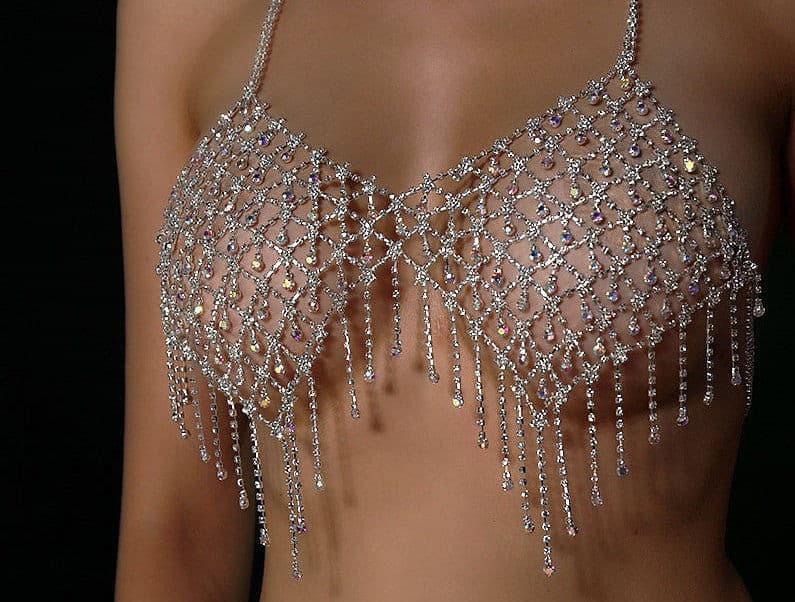 Tassel Body Chain Bra.