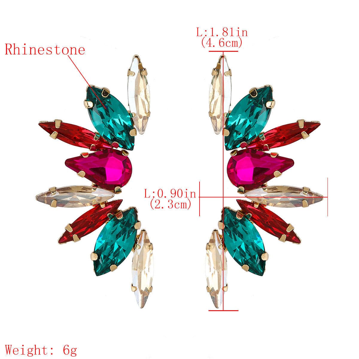 Crystal Petal Earrings.