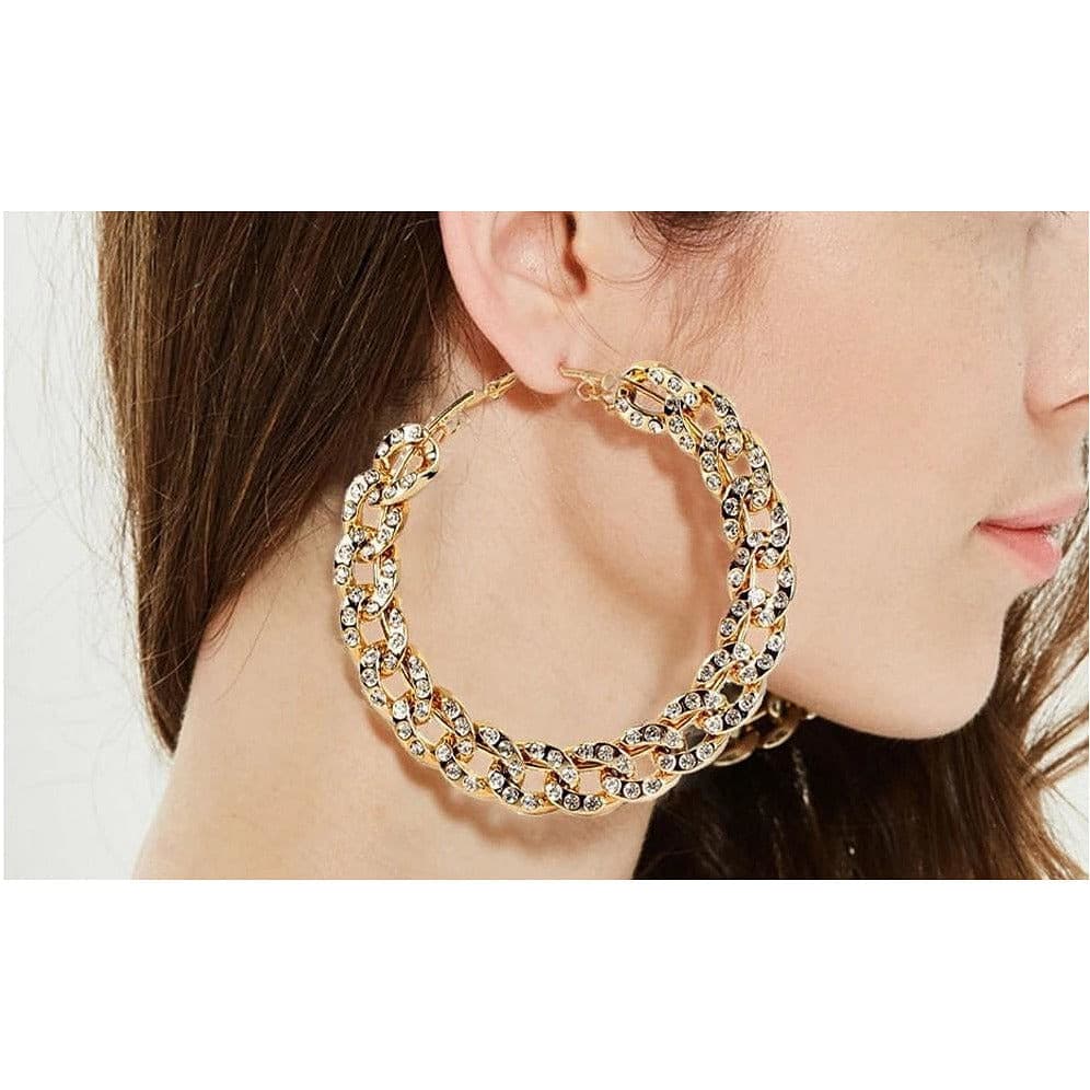 Cuban Link Large Hoop Earring.