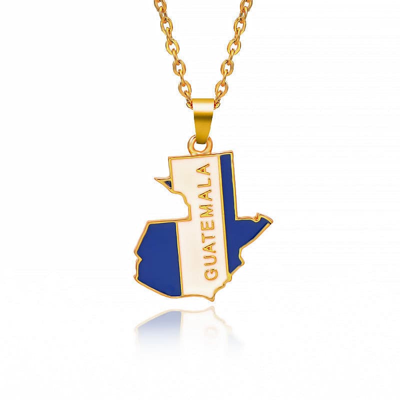 Guatemala Map Necklace.