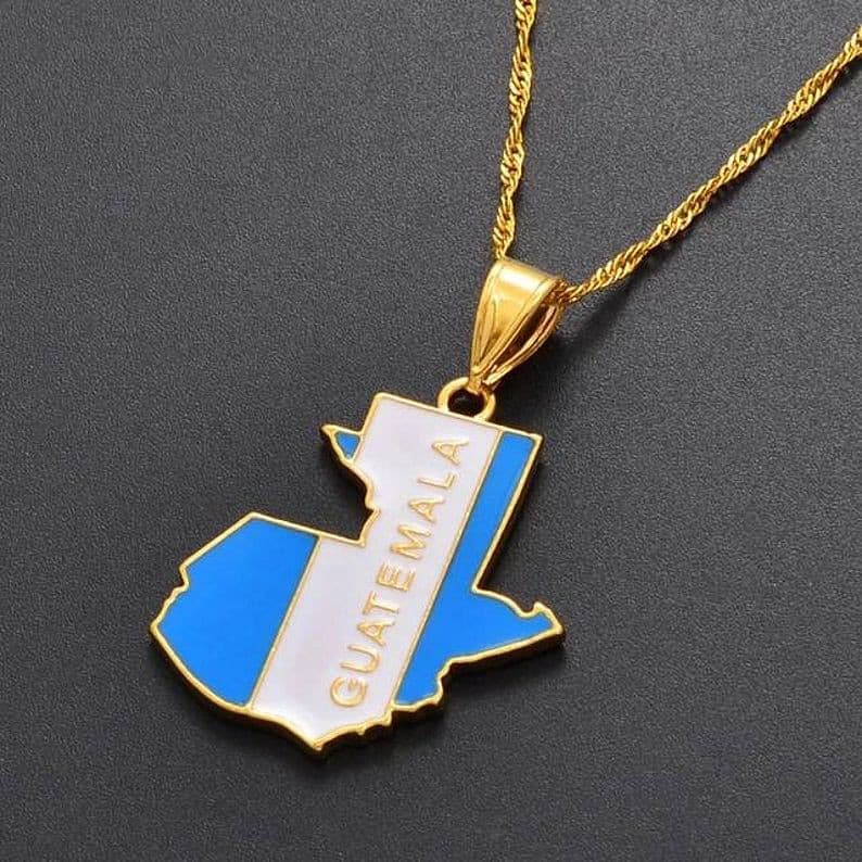 Guatemala Map Necklace.