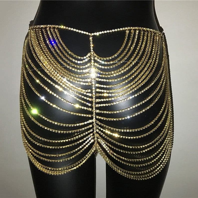 Rhinestone Body Chain.