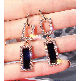 Black Cubic Zirconia Earring.