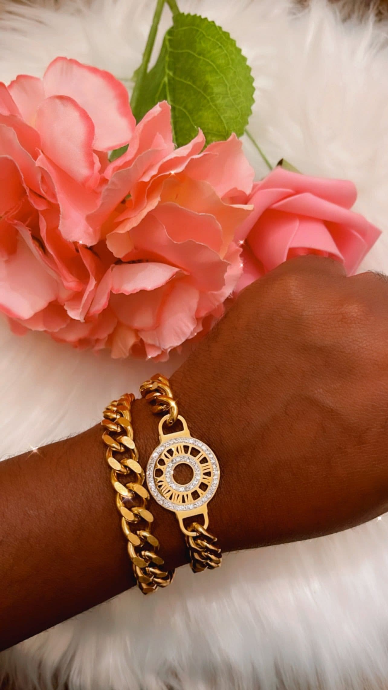 Double wrapped Roman Numeral Bracelet.