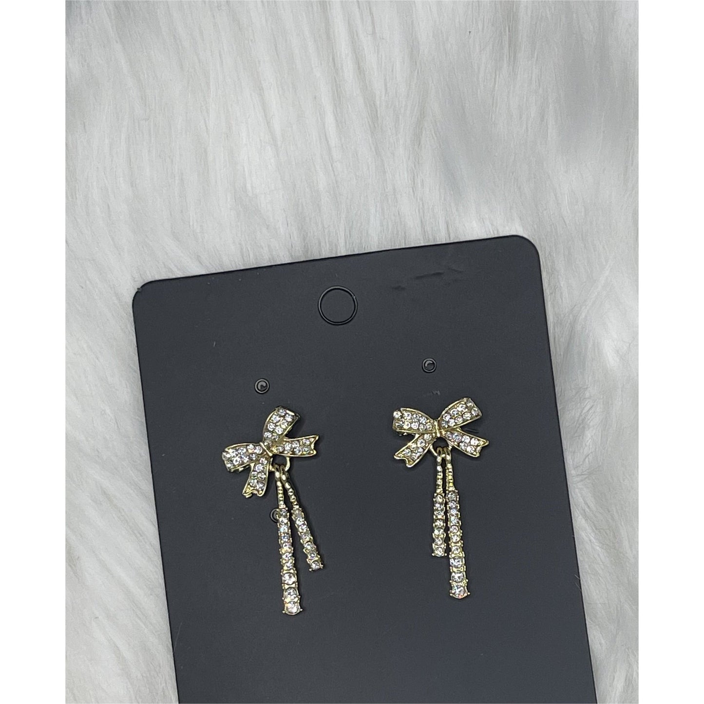 Crystal Bow Tie Earrings.