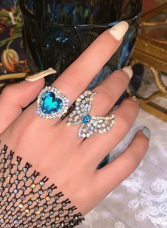 Crystal Butterfly Ring.