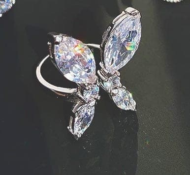 Crystal Butterfly Open Ring