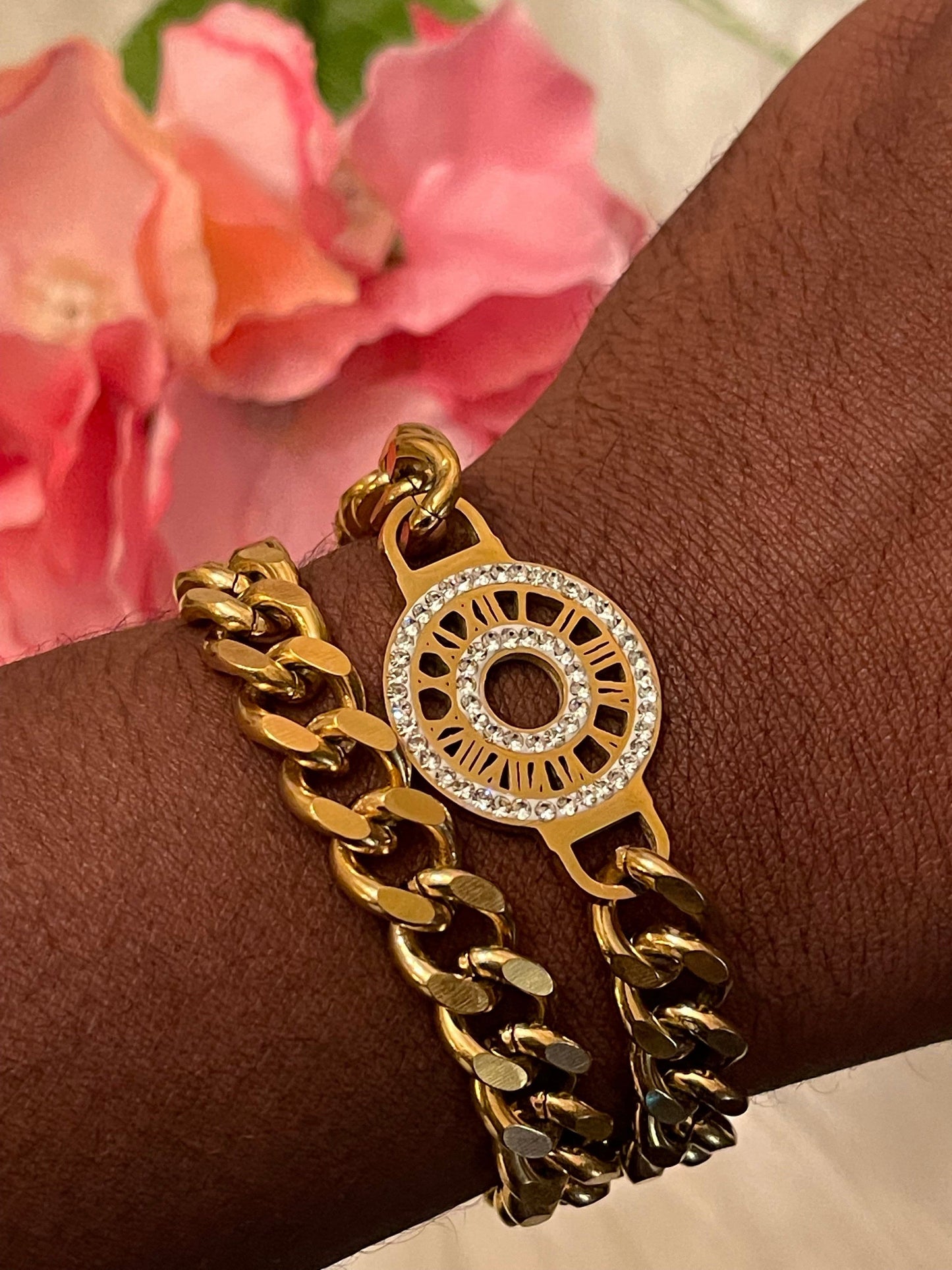 Double wrapped Roman Numeral Bracelet.