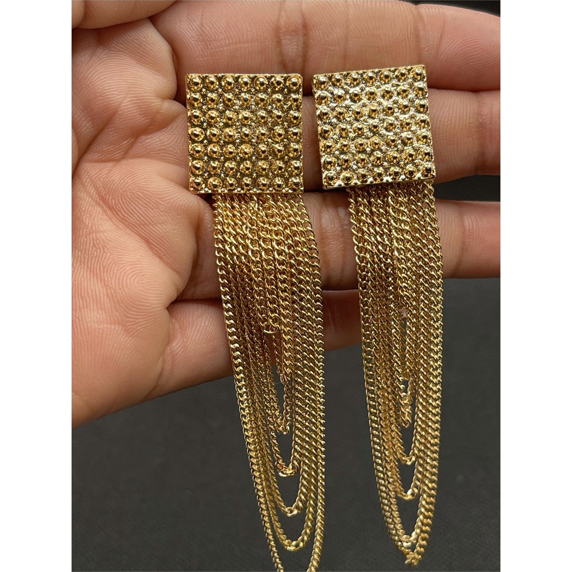 Gold Chain Earrings.
