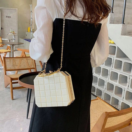 Marble Pattern Chain Bag