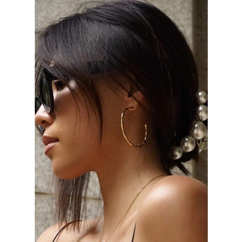 Bamboo Hoop Earrings