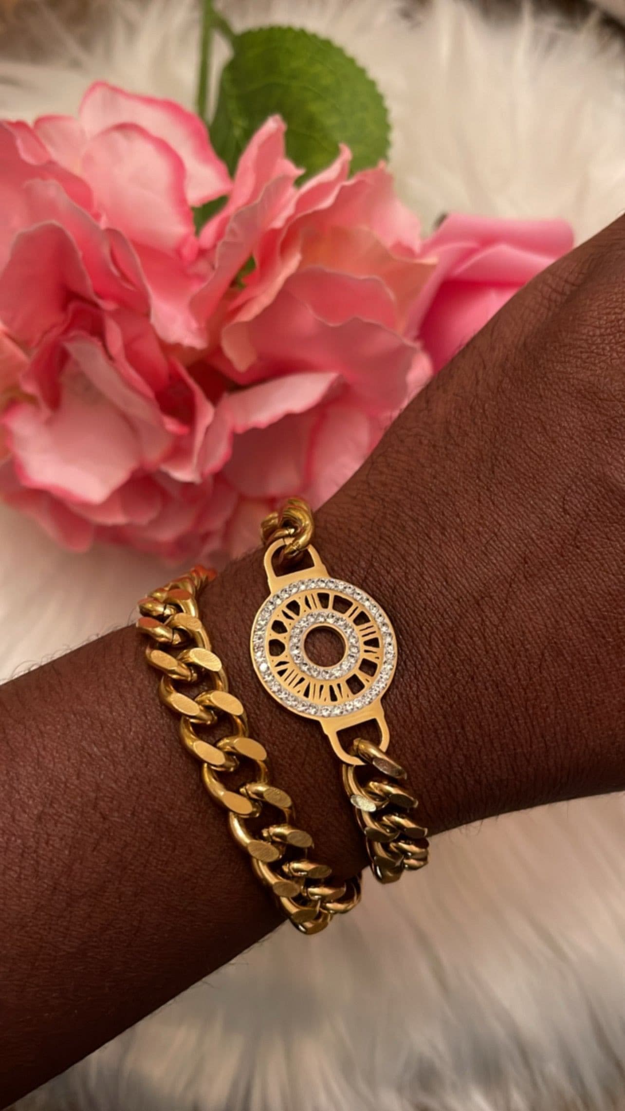 Double wrapped Roman Numeral Bracelet.