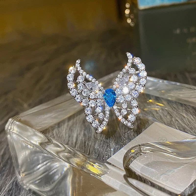 Crystal Butterfly Ring.