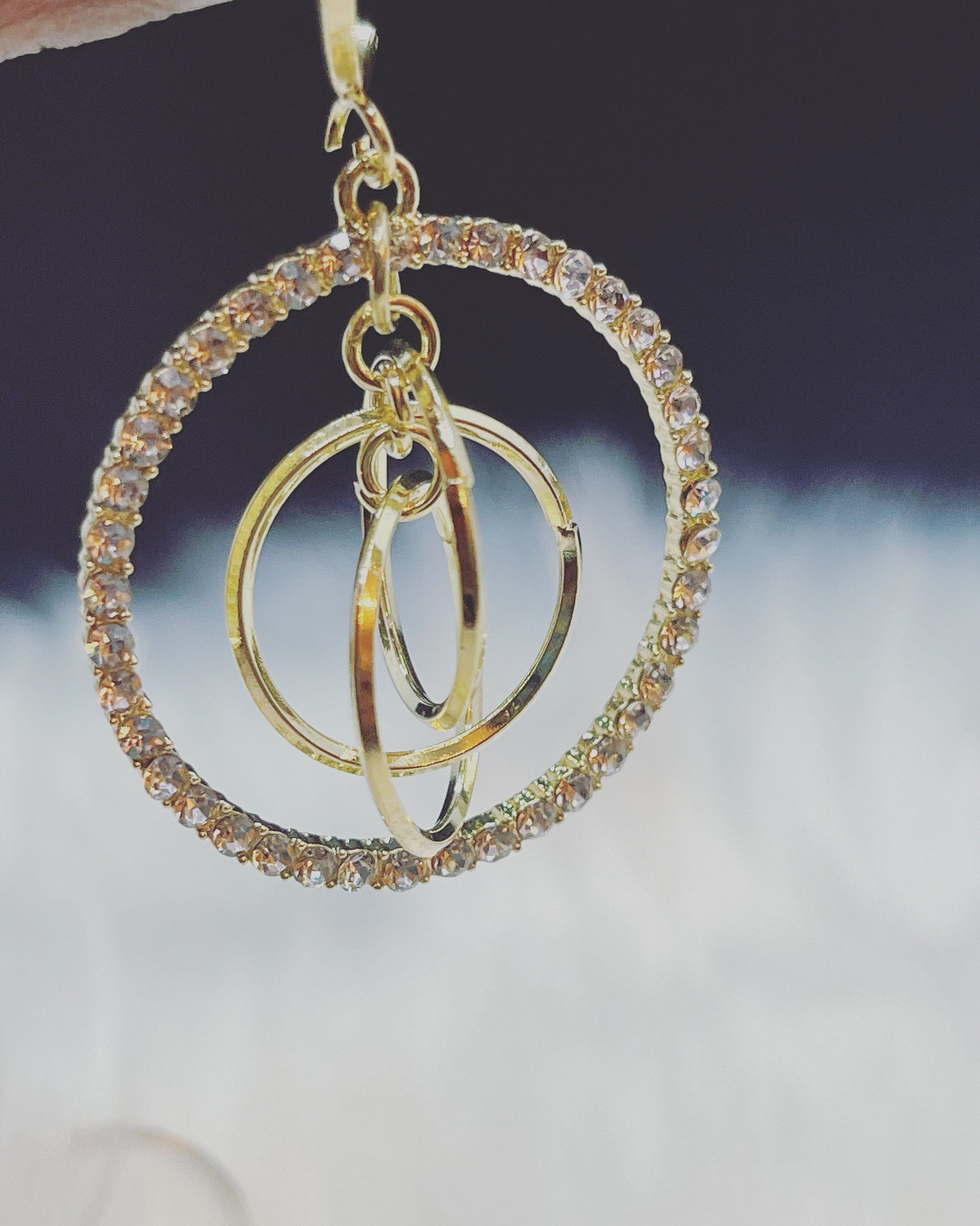 Crystal Spiral Drop Earrings.