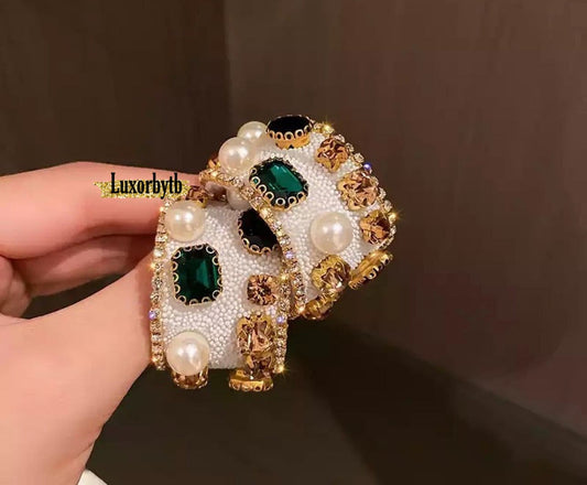 Pearl and Rhinestone Earrings.