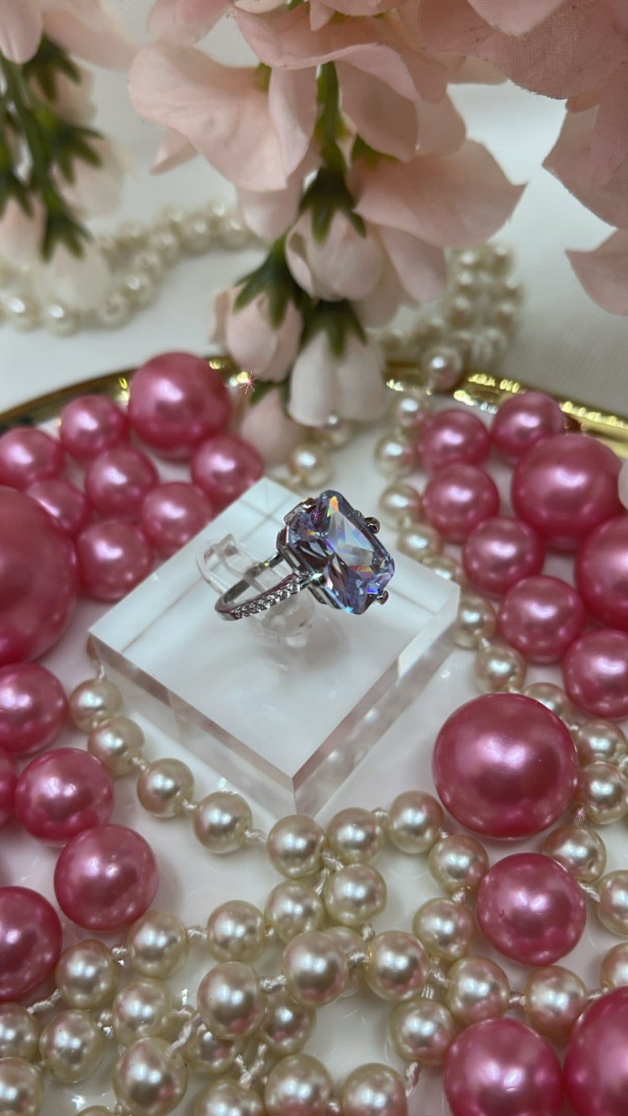 Luxury Rectangle  Cubic Zirconia Ring.