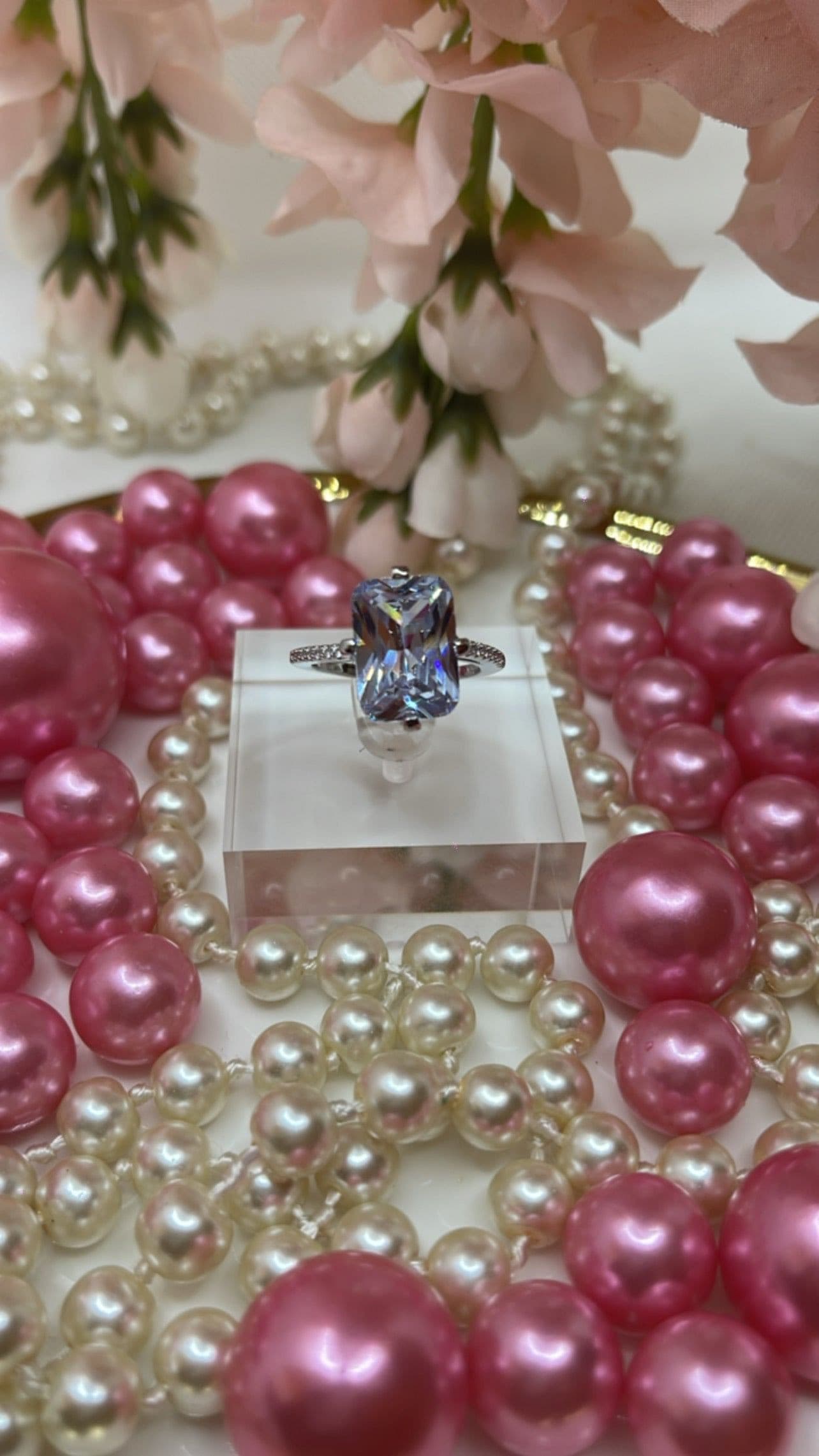 Luxury Rectangle  Cubic Zirconia Ring.