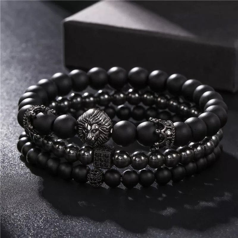 Men's 3 pc Beaded Bracelet Set