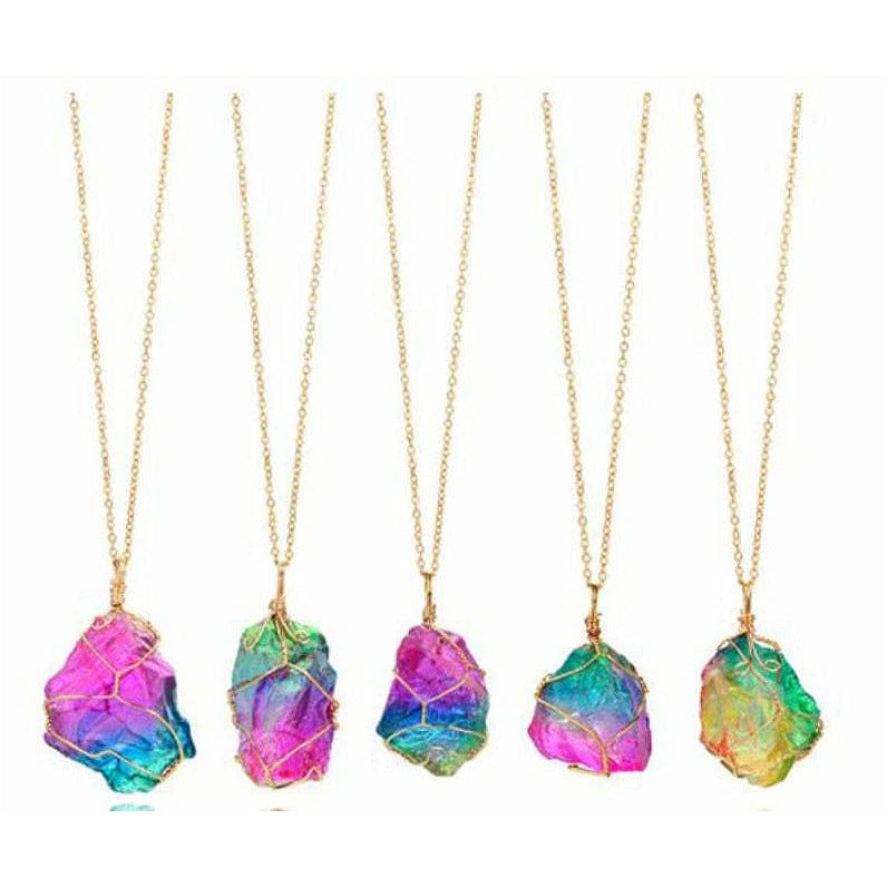 Rainbow Gemstone Necklace.