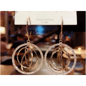 Crystal Spiral Drop Earrings.