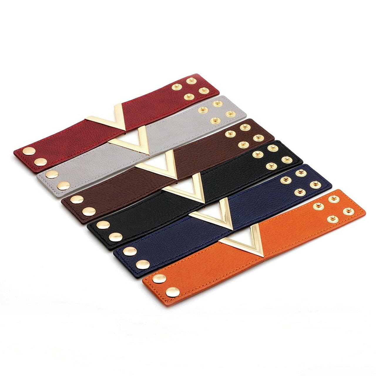 V Shape Leather Bracelets.