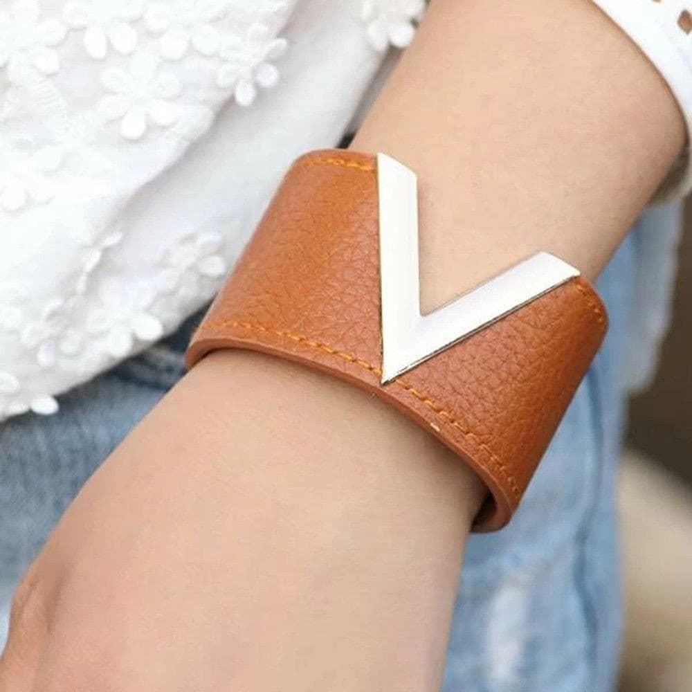 V Shape Leather Bracelets.