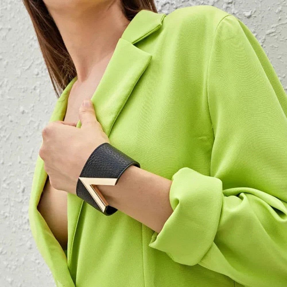 V Shape Leather Bracelets.