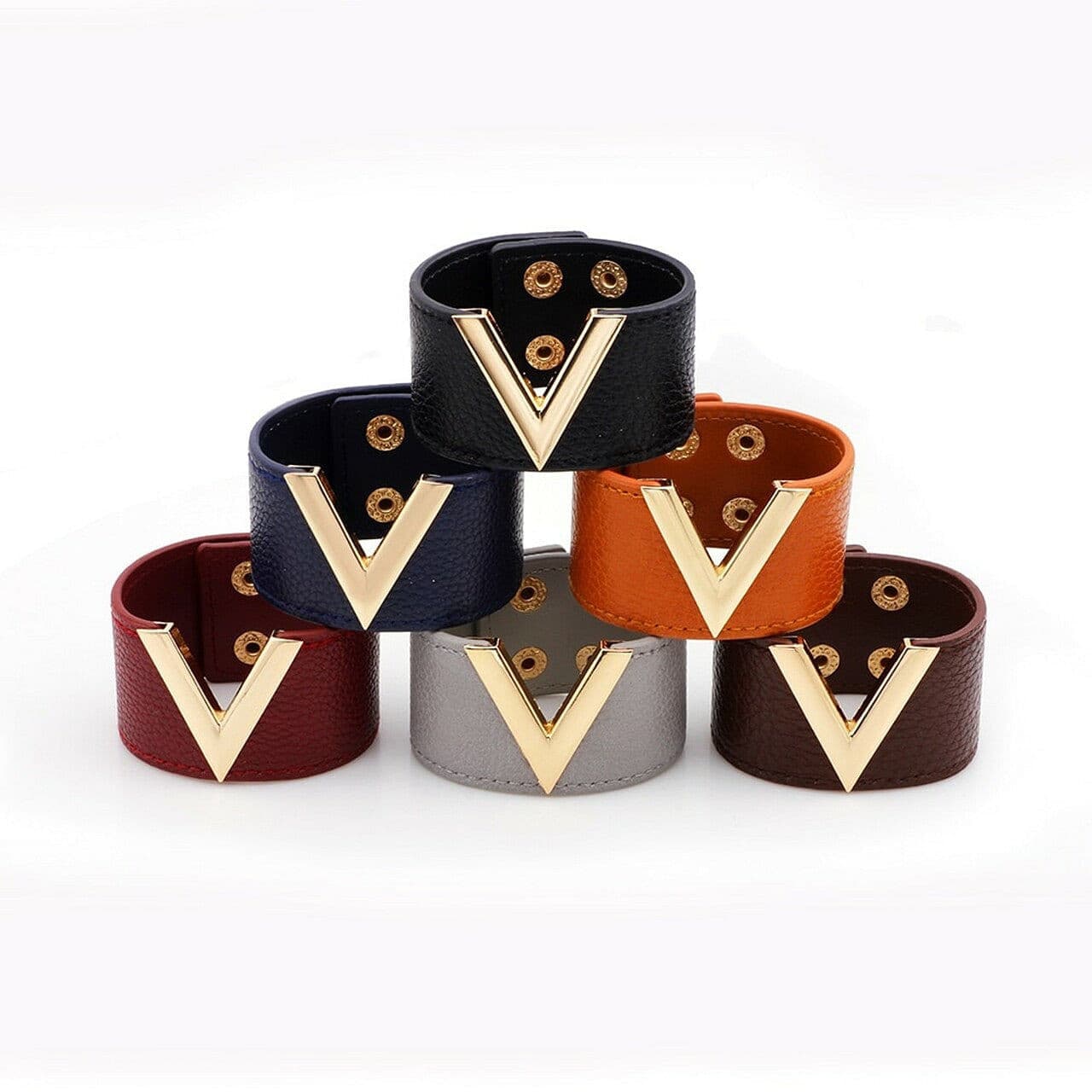 V Shape Leather Bracelets.