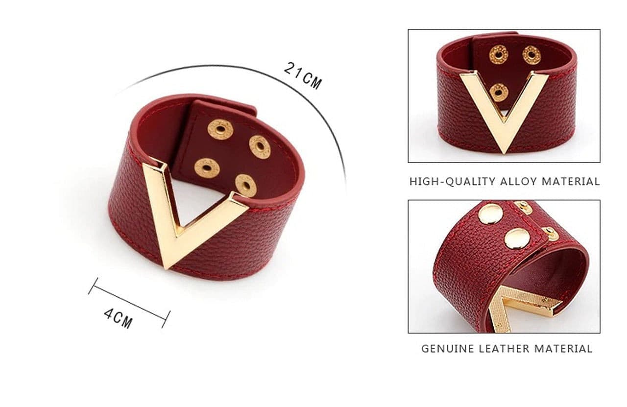 V Shape Leather Bracelets.