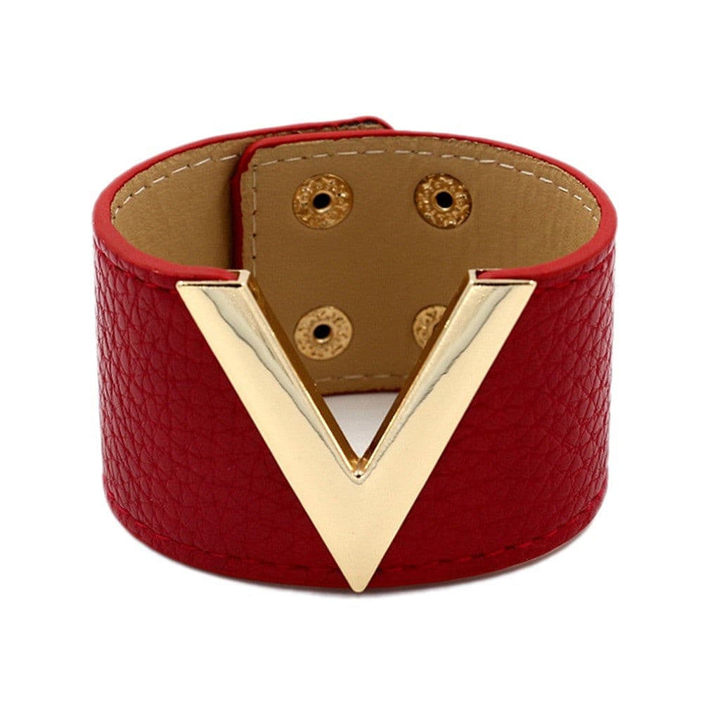 V Shape Leather Bracelets.