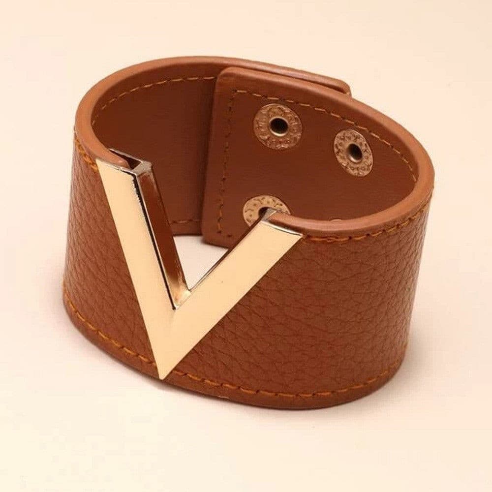 V Shape Leather Bracelets.