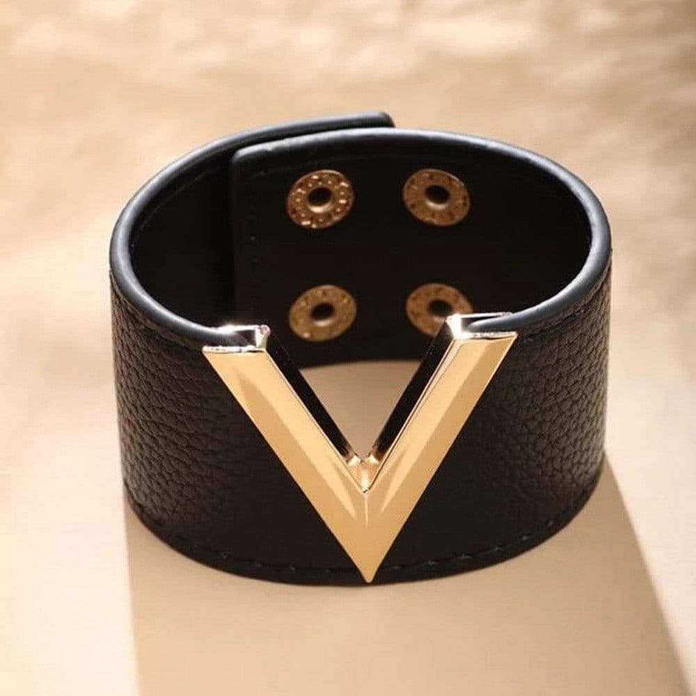 V Shape Leather Bracelets.