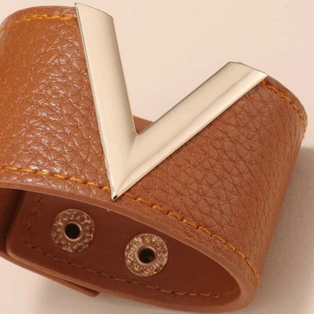 V Shape Leather Bracelets.