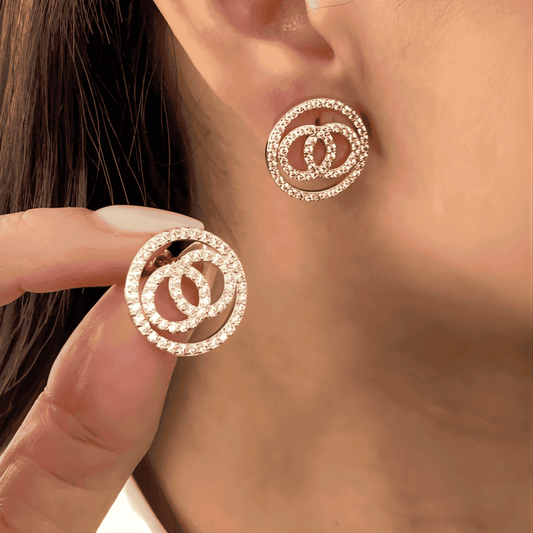 Diamond Round Stud Earring