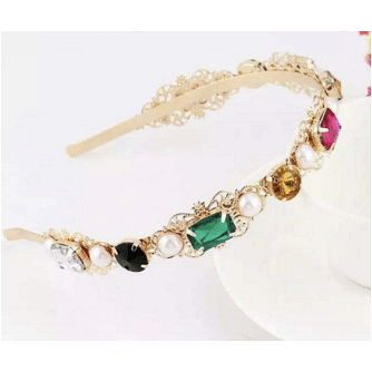 Multicolor Gemstone Headband.