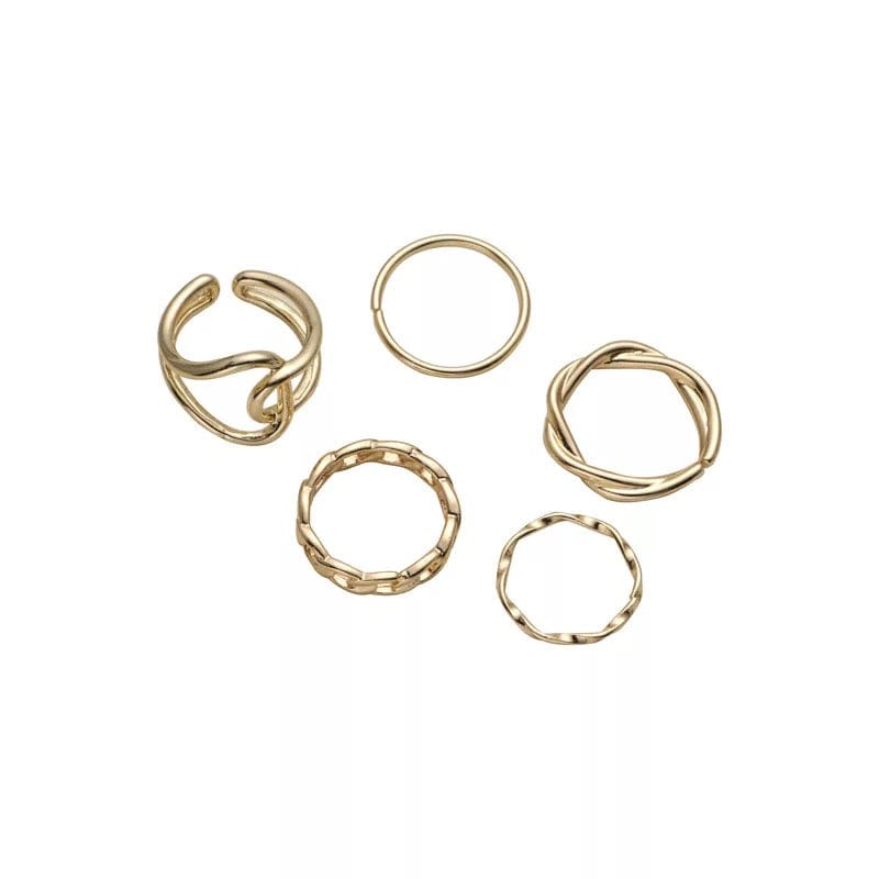 5 Pc Geometric Ring Set