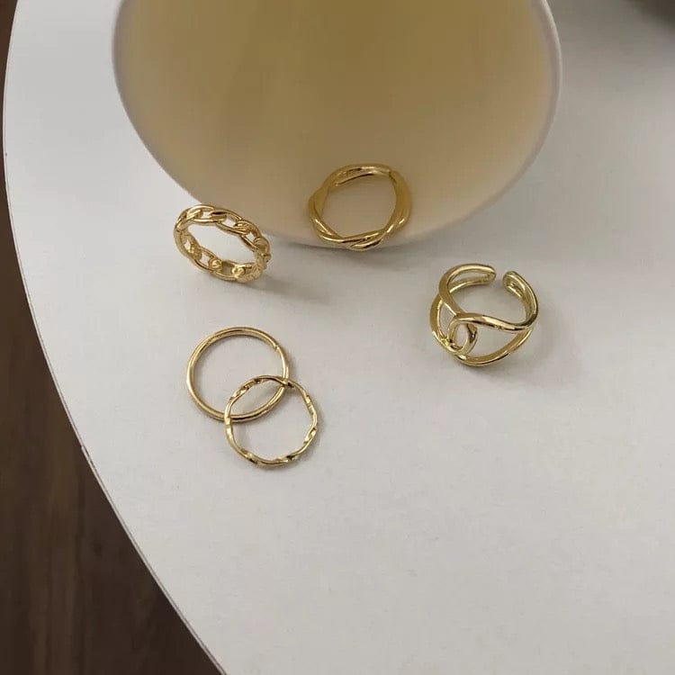 5 Pc Geometric Ring Set