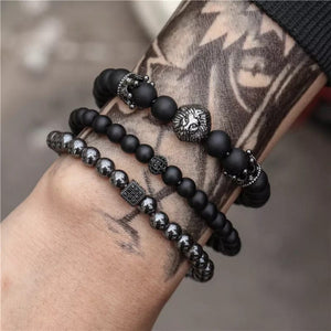 Men's Lava Stone Bracelets-Set