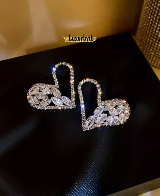 Heart Diamond Earrings.