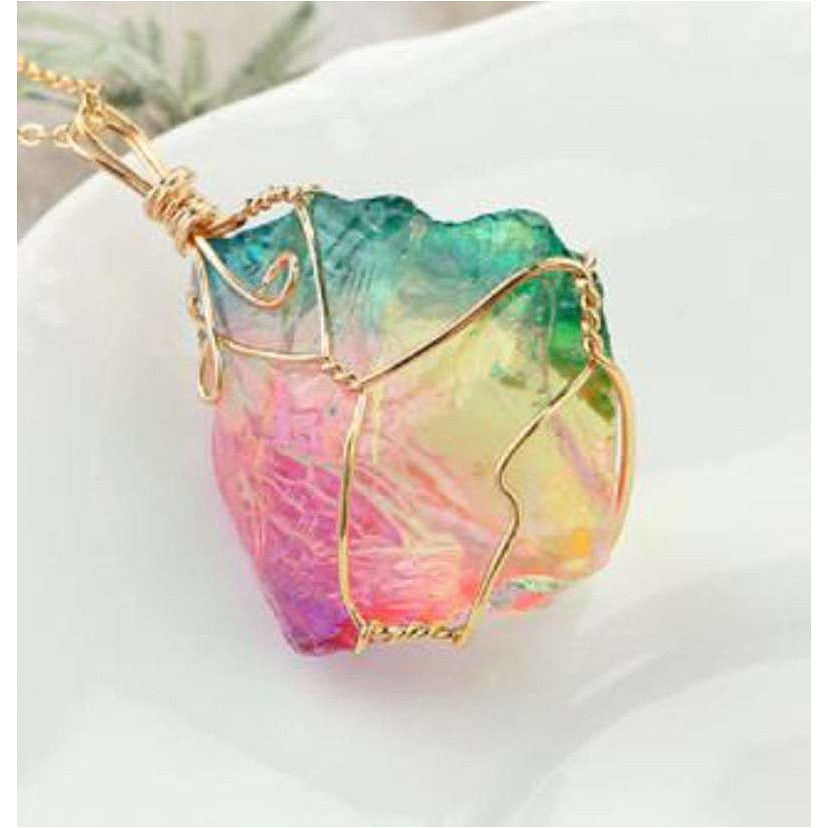 Rainbow Gemstone Necklace – Luxor BY TB
