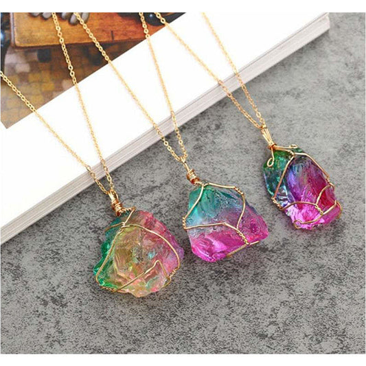 Rainbow Gemstone Necklace.