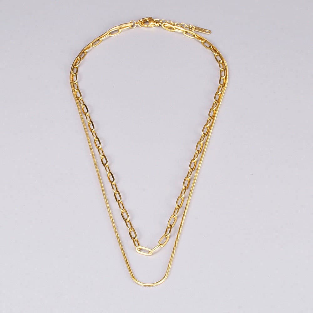 Double Layer Snake Necklace.